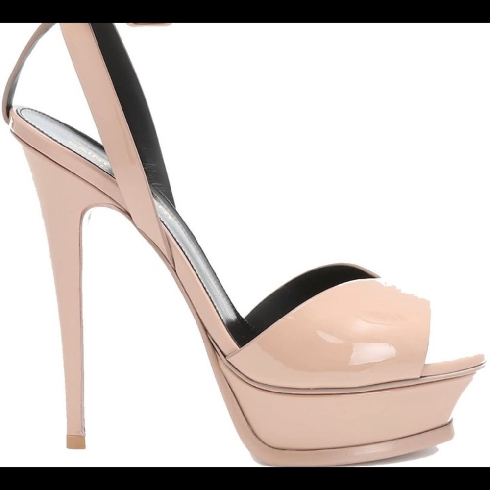 ST. LAURENT TRIBUTE SANDAL-PATENT LEATHER